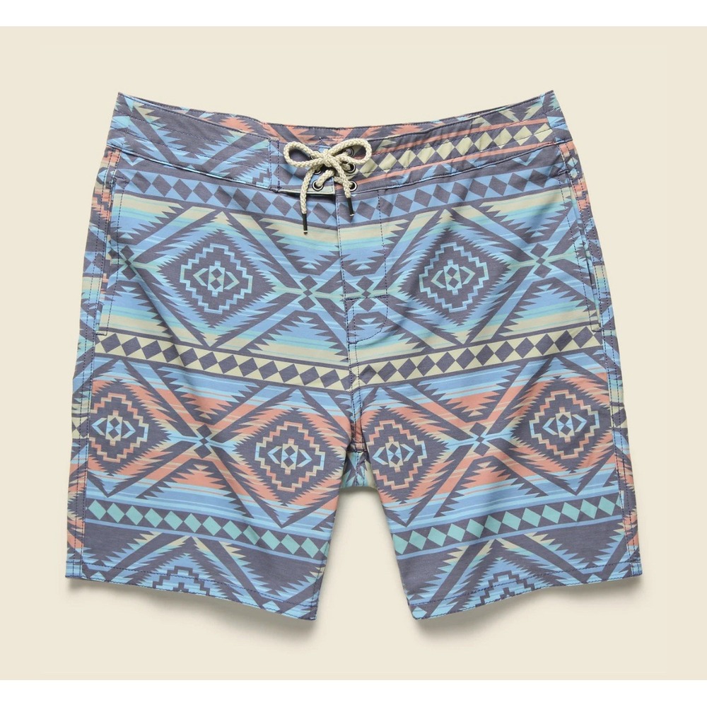 Faherty Classic 7" Boardshort Aleutian Coast Aztec Pattern Size 32